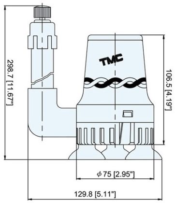 Bomba Viveros Pequeños –TMC 450GPH—1700.lts/h. 12v