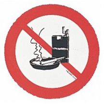 Pegatina en PVC --13 cm--- Prohibido Fumar