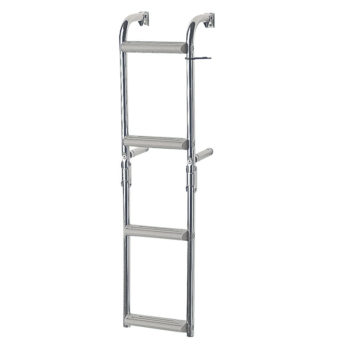 Escalera inox popa estrecha, plegable, 2+2 peldaños. 90º