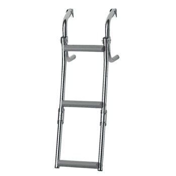 Escalera inox popa estrecha,plegable, 2+1 peldaños