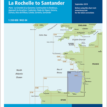 Carta Náutica Imray England : "La Rochelle a Santander" - incluye 11 mini planos