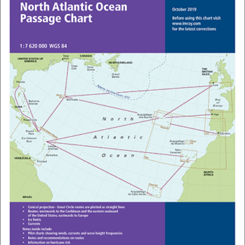 Carta Náutica Imray England : “Gráfico de paso del océano Atlántico norte”