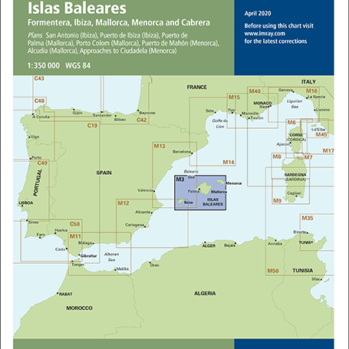 Carta Náutica Imray England : “Islas Baleares” – incluye 7 mini planos