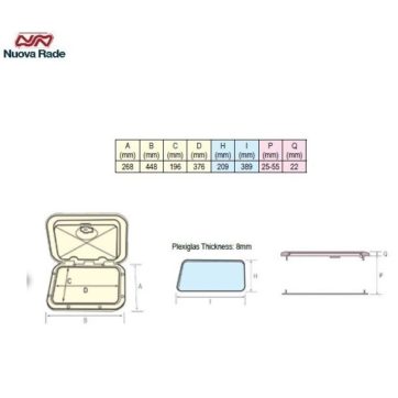 Escotilla en termoplástico --Nuova Rade- exterior: 27 x 45