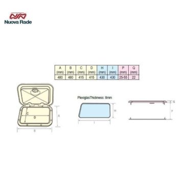 Escotilla en termoplástico--Nuova Rade- exterior: 48 x 48