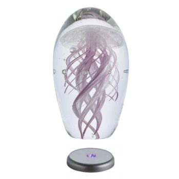 MEDUSA MARINA EN CRISTAL c/ luz led --Alto: 15 x Largo: 9 cm