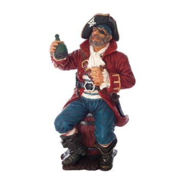 FIGURA PIRATA CON LICOR—- Alto: 29 cm