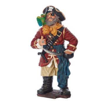 FIGURA PIRATA CON LORO—- Alto: 51 cm