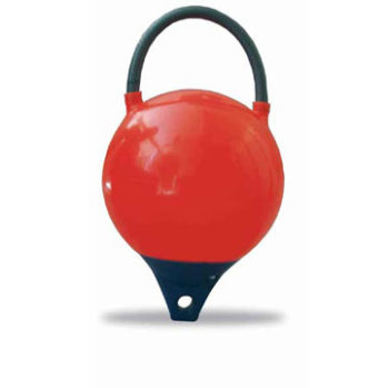 Boya de fondeo. PVC hinchable con asa, naranja fluor, Ø: 25 cm