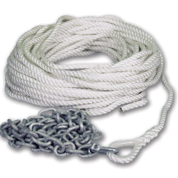 .Cabo fondeo con cadena y guardacabo.  8 mm/ 50 mts