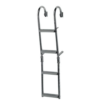 Escalera inox popa estrecha,plegable, 2+2 peldaños 180º