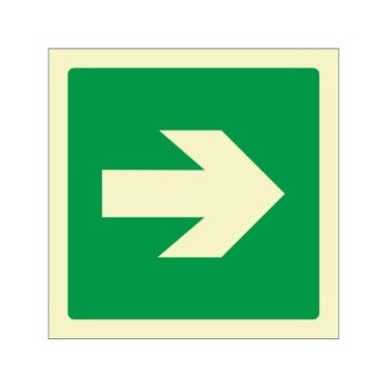 Señalización IMO Fotoluminiscente ---Vinilo ó PVC ---15x15cm--EVACUACIÓN DCHA ó IZQUI
