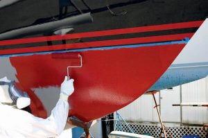 aplicación antifouling con rodillo