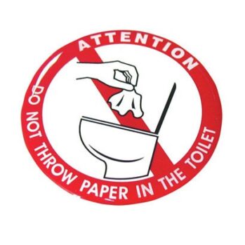 Pegatina Silicona- 8 cm---Prohibido Papel al WC