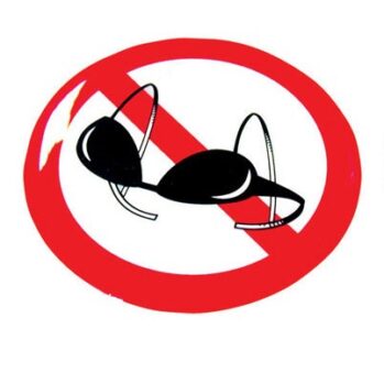 Pegatina en Silicona 8 cm---Prohibido Sujetador