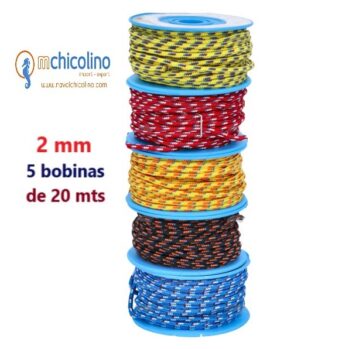 Cabito Driza Poliéster trenzado– pack 2 mm/ 20 mts---5 bobinas