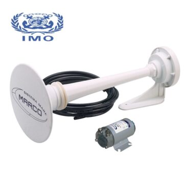 Bocina Homologada IMO-electroneumática 12/24v- 25A- >120dB--con tapa