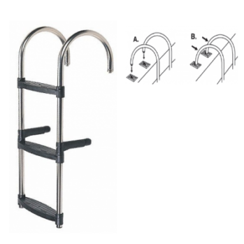 Escalera de subida a pantalán inox--- 3 peldaños