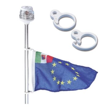 Fijación para bandera en asta luces