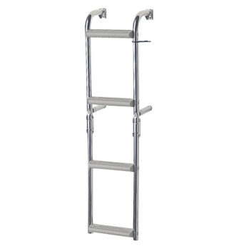 Escalera inox popa estrecha, plegable, 2+2 peldaños. 90º