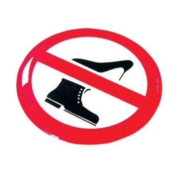Pegatina en Silicona- 8 cm---Prohibido Calzado