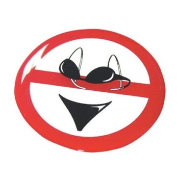 Pegatina en Silicona - 8 cm---Prohibido Bañador