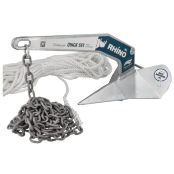 Kit de Fondeo Ancla RHINO con Cadena y Cabo Poliester HT