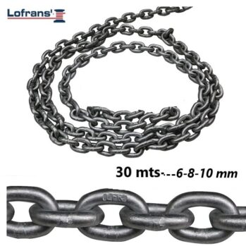 .Cadena calibrada galvanizada--30 mts. (6-8-10 mm)--DIN 766-ISO 4565-LOFRANS
