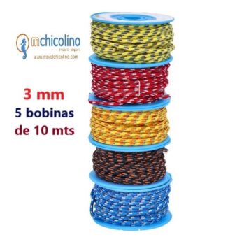 Cabito Driza Poliéster trenzado– pack 3 mm/ 10 mts---5 bobinas