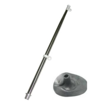 Asta Bandera Inox304, con base goma-----L : 40 cm.--neumáticas