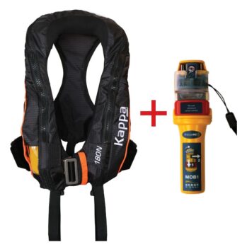 Chalecos .KAPPA AUTO -180N-arnes y doble entrepierna + Radiobaliza Ocean Signal MOB1