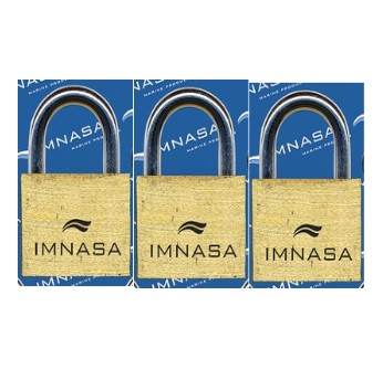 Candado LATÓN (Pack de 3) con una misma llave–ancho: 3 cm–arco: 15 mm