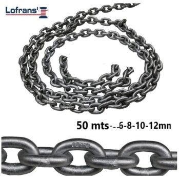 .Cadena calibrada galvanizada--50 mts. (6-8-10-12 mm)--DIN 766-ISO 4565- LOFRANS