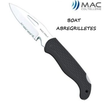 Navaja BOAT ABREGRILLETES–hoja serrada– inox- 20cm