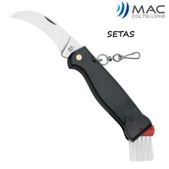 Navaja ESPECIAL SETAS--hoja curvada y cepillo-- inox- 18cm