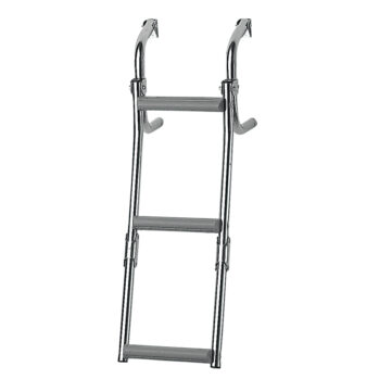 Escalera inox popa estrecha,plegable, 2+1 peldaños