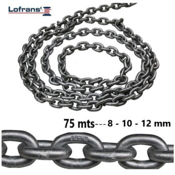 .Cadena calibrada galvanizada--75 mts. (8-10-12 mm)--DIN 766-ISO 4565- LOFRANS