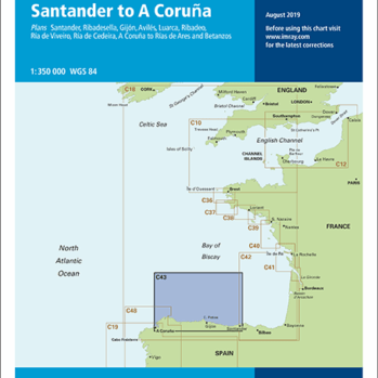 Carta Náutica Imray England : "Santander a A Coruña" - incluye 9 mini planos