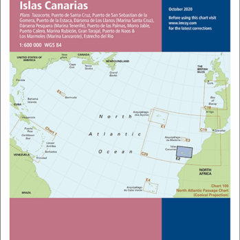 Carta Náutica Imray England : “Islas Canarias ” – incluye 13 mini planos