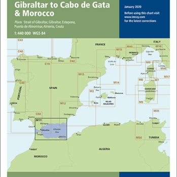 Carta Náutica Imray England : “Costa del Sol: Gibraltar a Cabo de Gata ” – incluye 6 mini planos