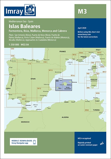 Carta Náutica Imray England : “Islas Baleares” – incluye 7 mini planos