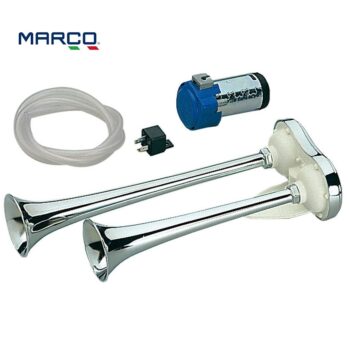 Bocina electroneumática doble corneta 12/24v- 111dB -Marco