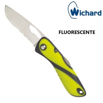 Navaja Wichard Offshore,hoja dentada, inox-19cm--FLUO