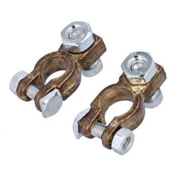 Borne Bateria Bronce con tuerca-(par)