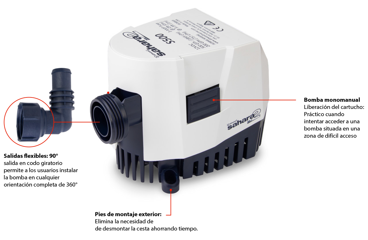 Bomba Automática ATTWOOD MK2--GPH1200- 4500.lts/h. 12v - Imagen 3