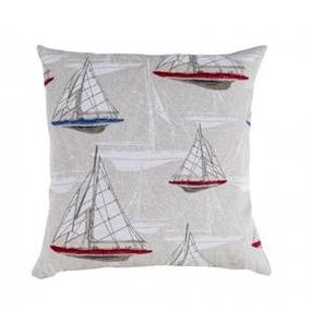 COJÍN NÁUTICO BARCOS .  43 x 43 cm