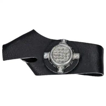 Reempujo de cuero mano derecha--dedal hierro