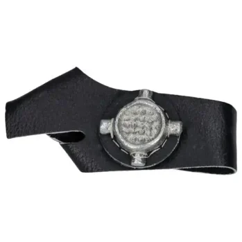 Reempujo de cuero mano derecha--dedal hierro