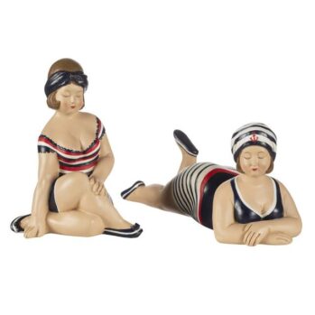 PAREJA DE JÓVENES BAÑISTAS--Alto: 21cm