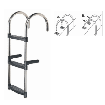 Escalera de subida a pantalán inox--- 3 peldaños